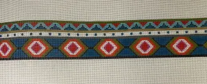 * Color of Praise - HB805 Turquoise and Red Geometric Wide Purse Strap