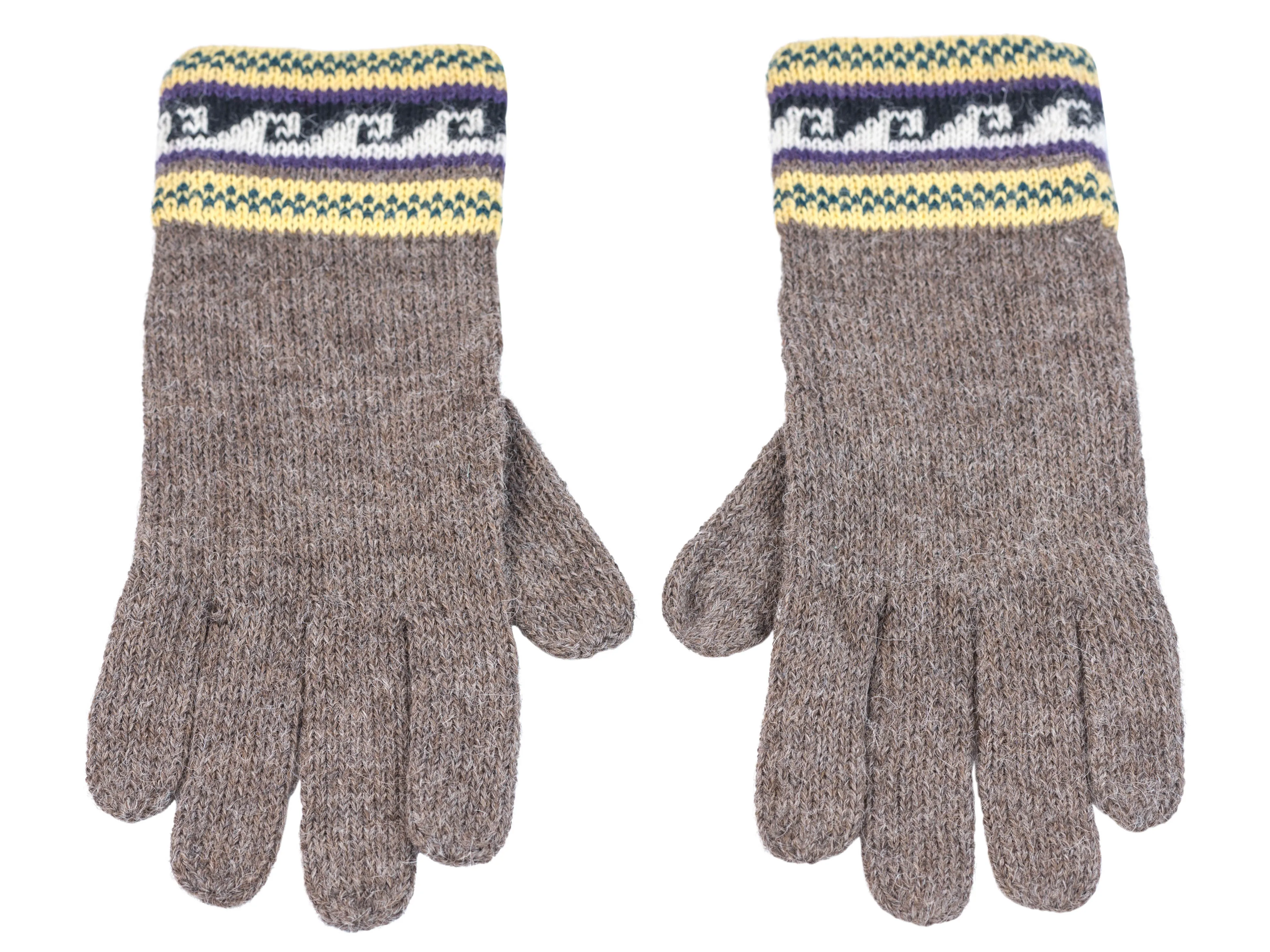 100% Alpaca Wool Gloves (Brown)