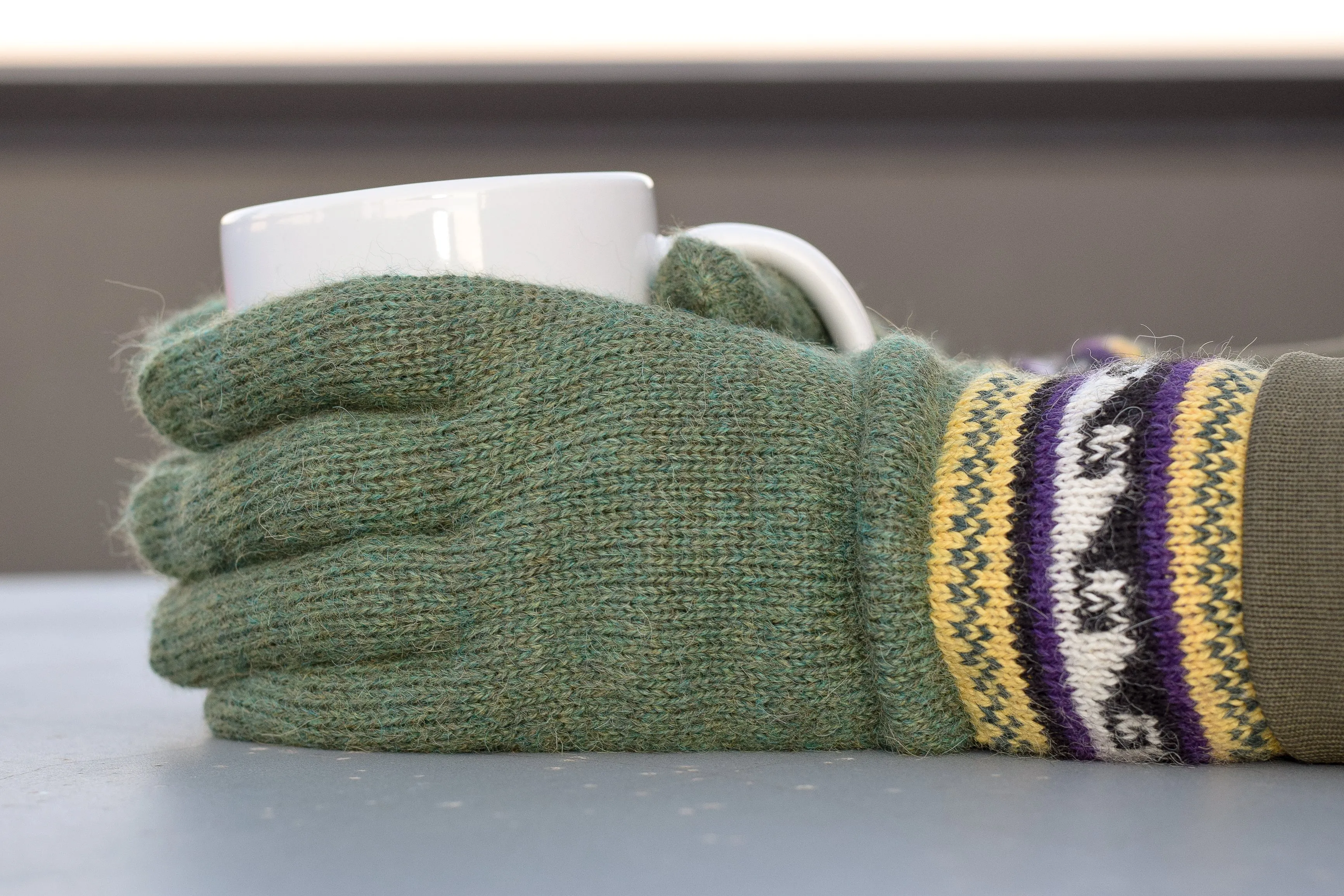 100% Alpaca Wool Gloves (Green)