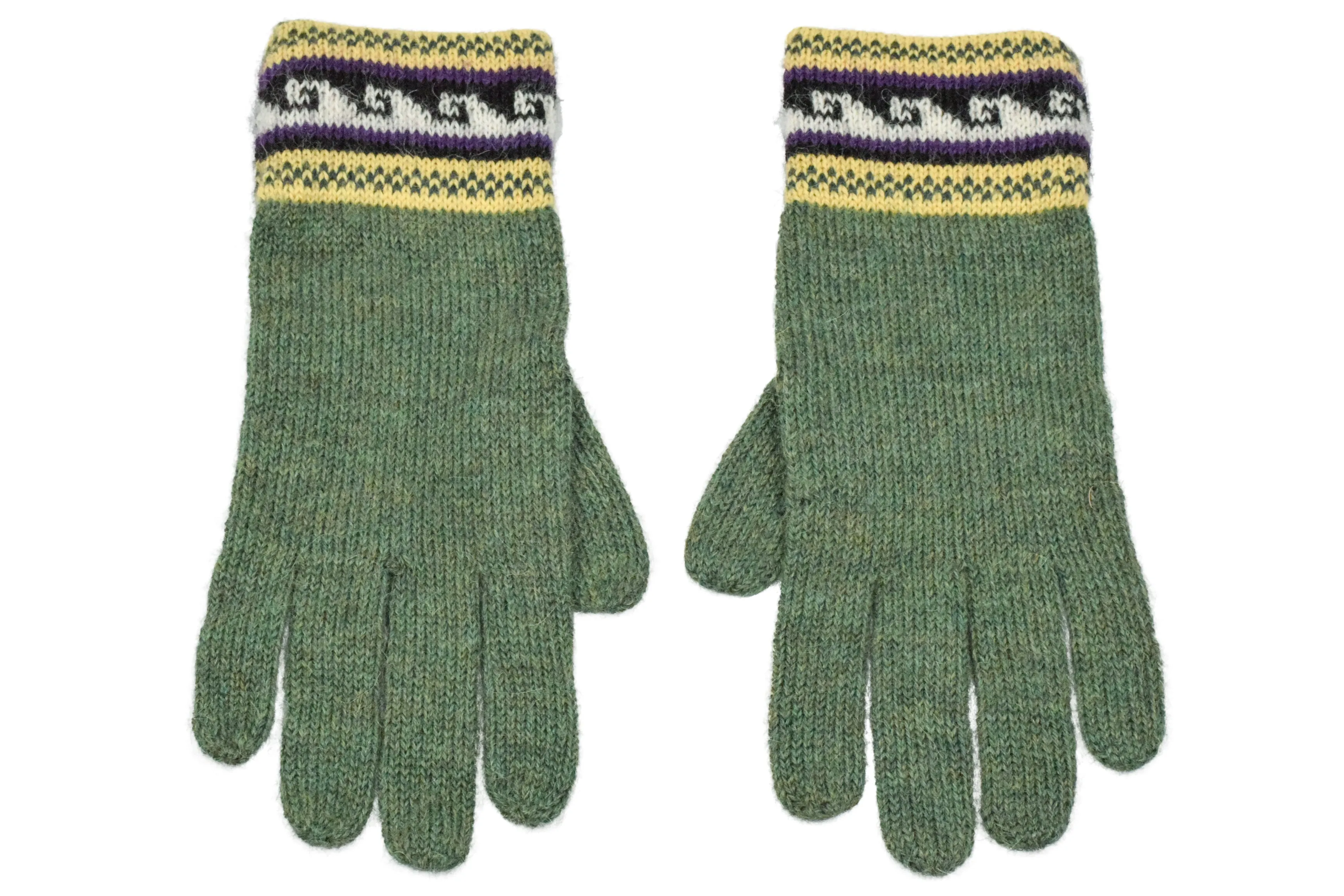 100% Alpaca Wool Gloves (Green)