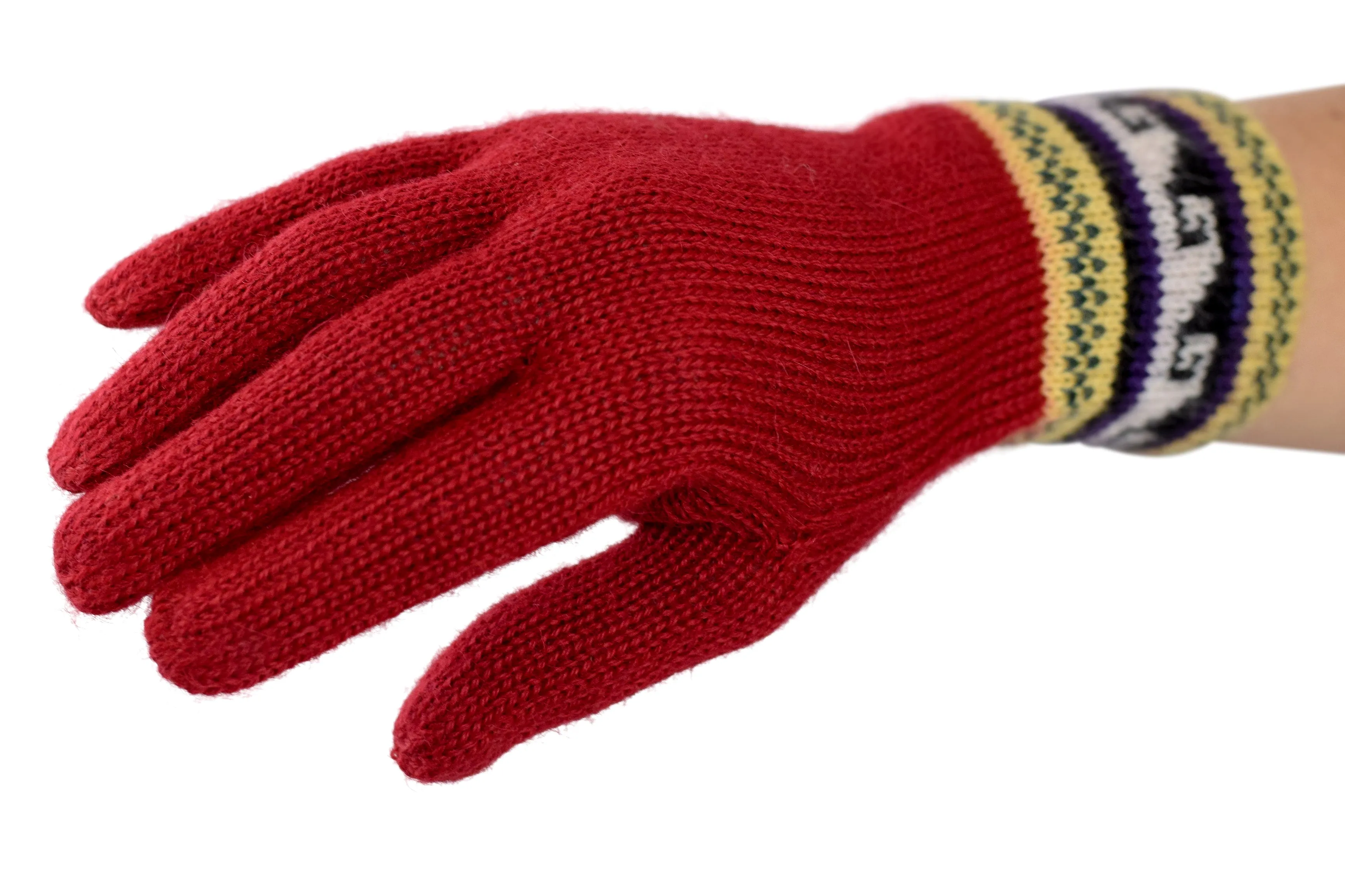 100% Alpaca Wool Gloves (Red)