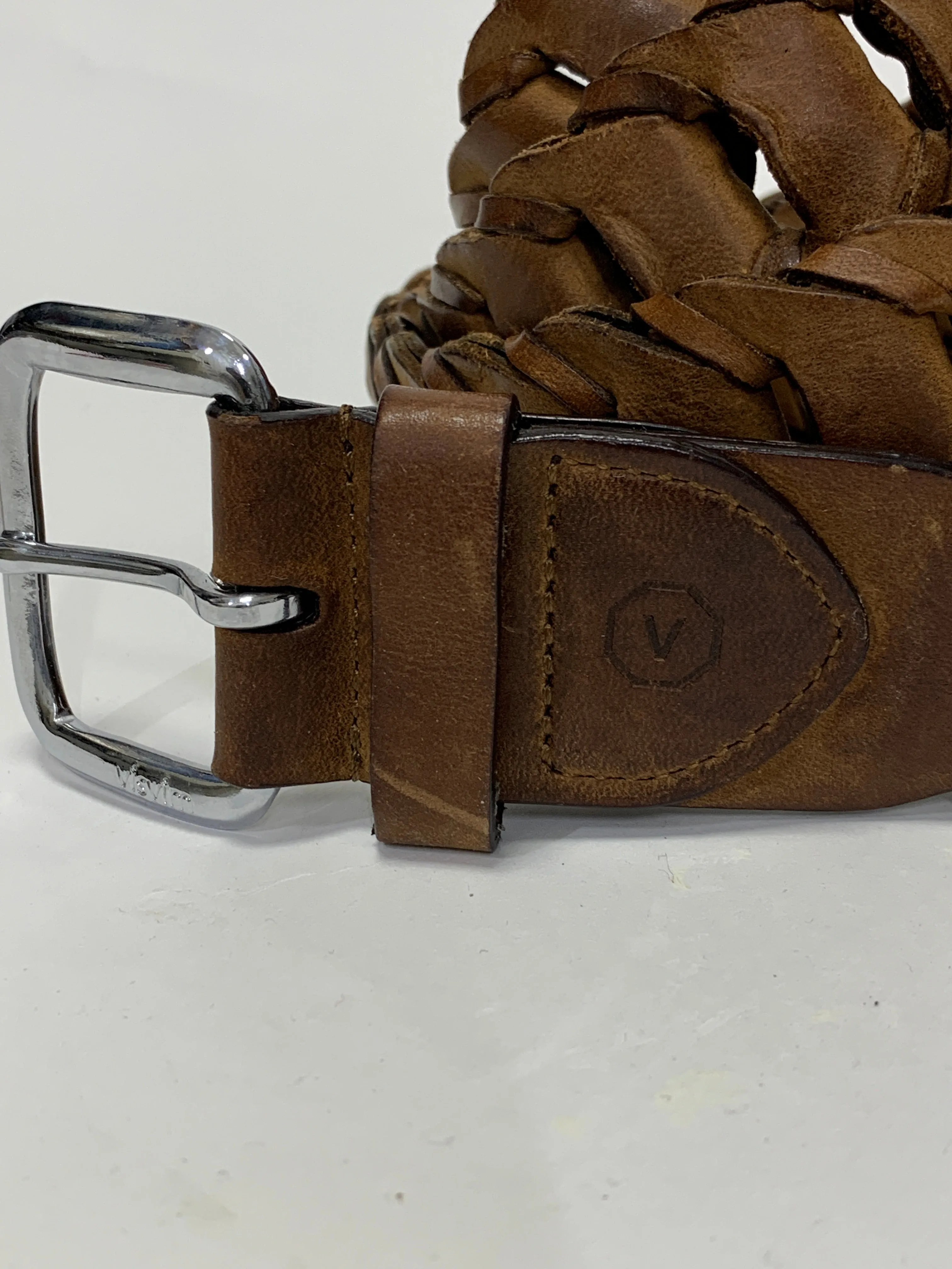 [34] Visvim Braided Leather Belt Brown