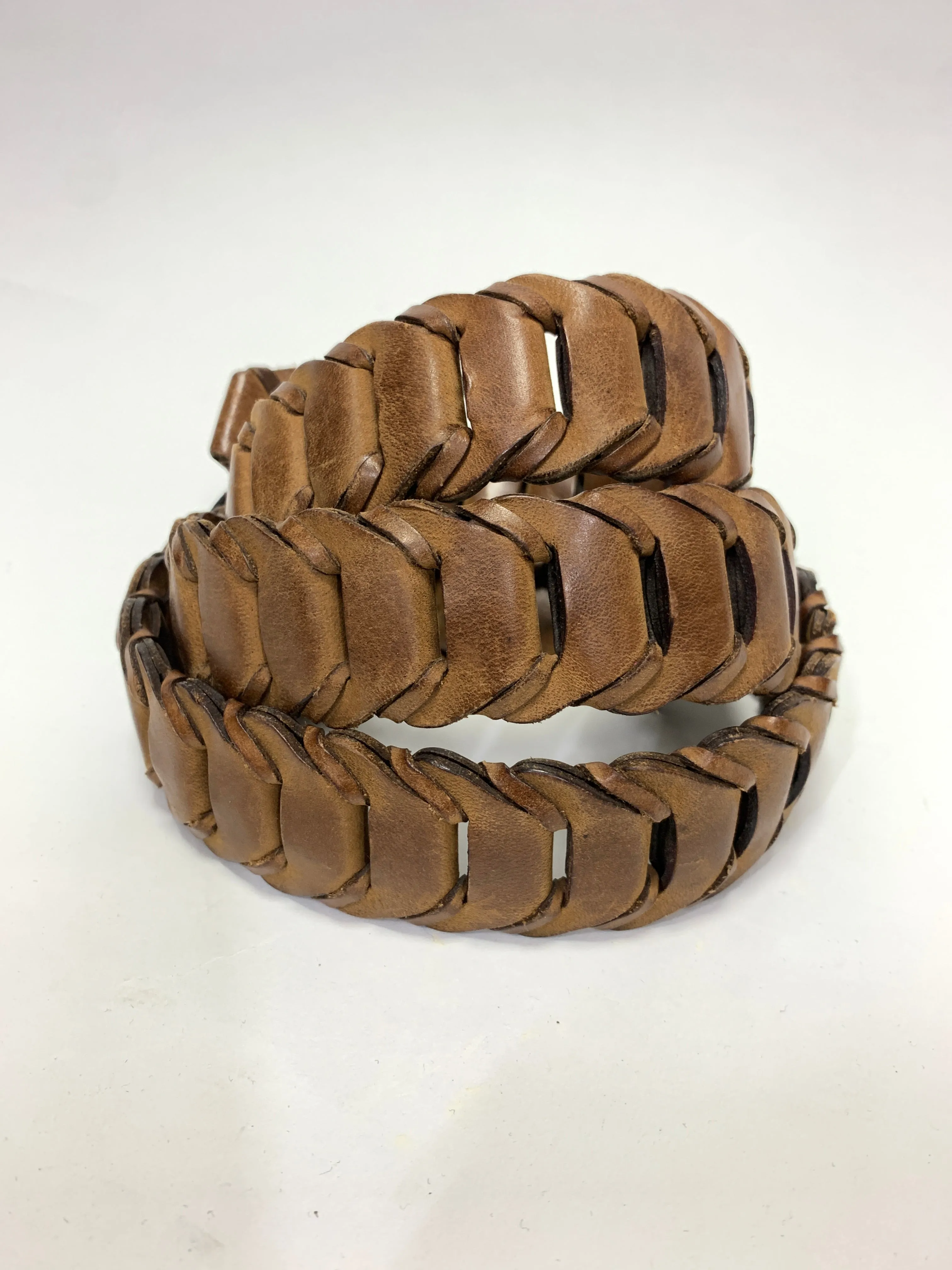 [34] Visvim Braided Leather Belt Brown
