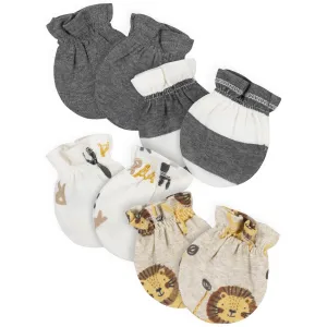 4-Pack Baby Boys Lion No Scratch Mittens