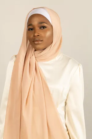 ALLURING ALMOND Georgette Chiffon Scarf