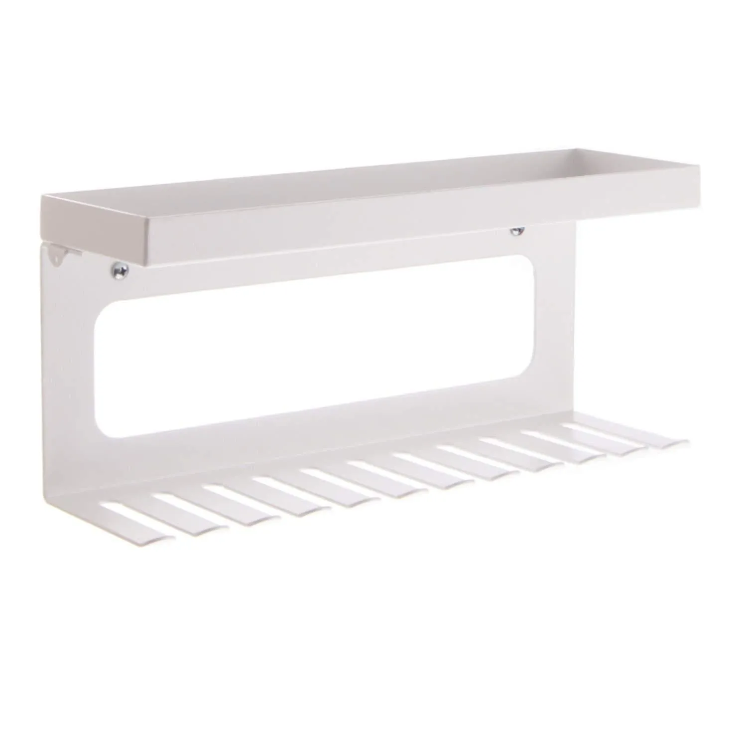 Angelynn's Belt Holder Organizer Hanger Wall Mount Hanging Closet Storage Rack Women's & Men's Valet Shelf, Arinn White