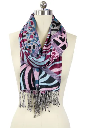 Animal Fringed Scarf
