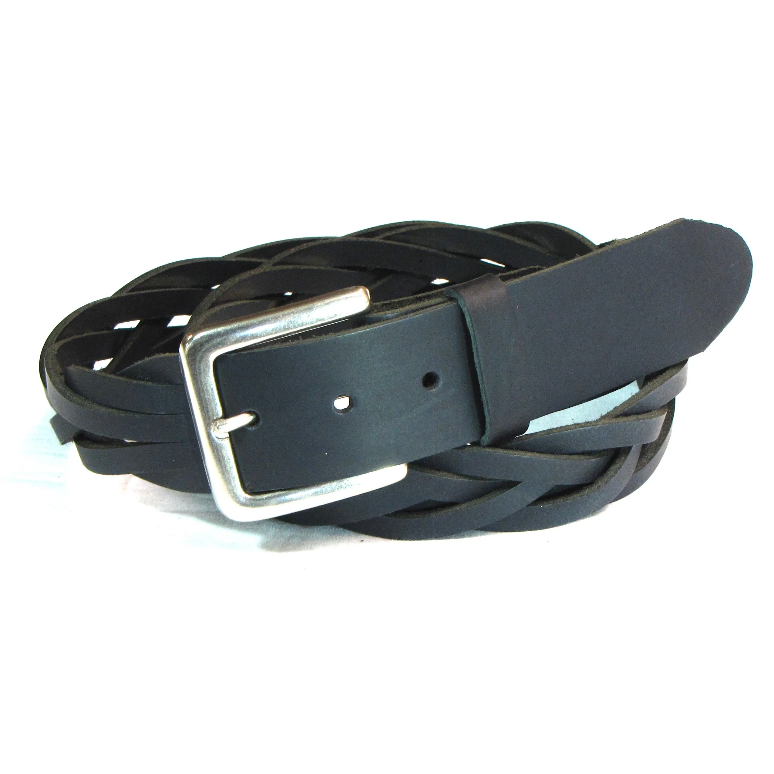 BB93B  1 1/2" Braided Belt- Black