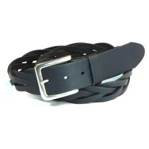 BB93B  1 1/2" Braided Belt- Black