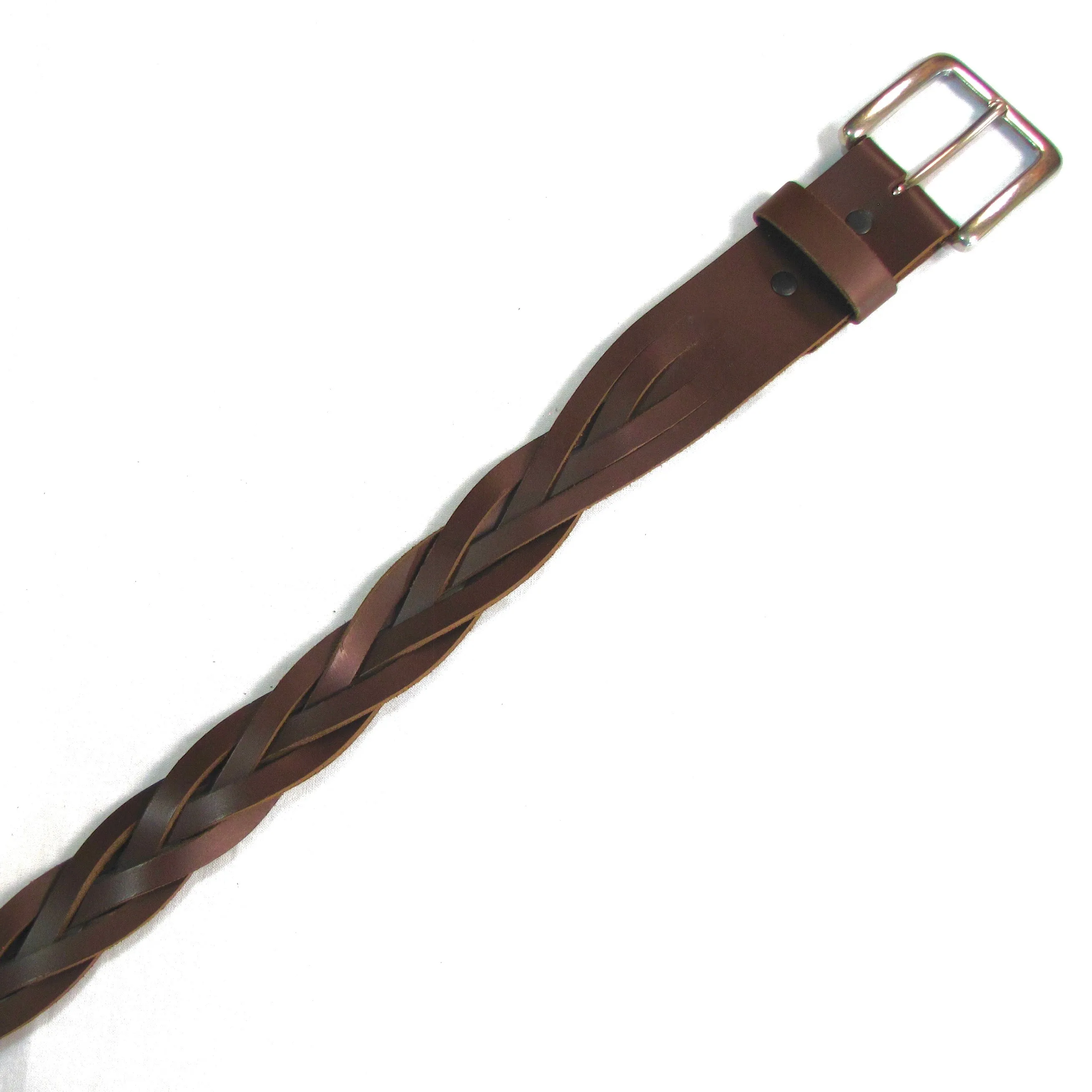BB93C  1 1/2" Braided Belt- Brown