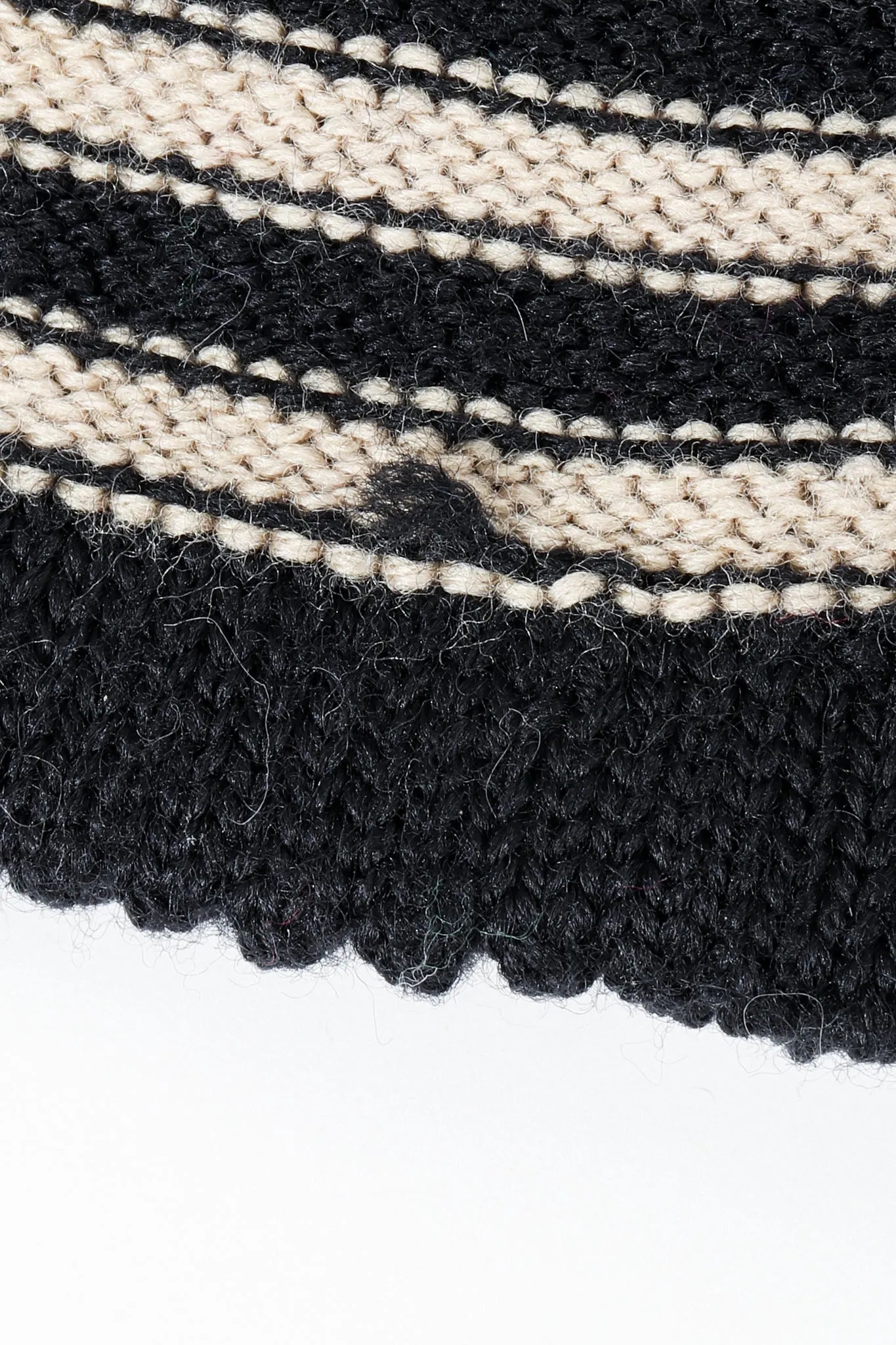 Beige Stripe Knit Gloves