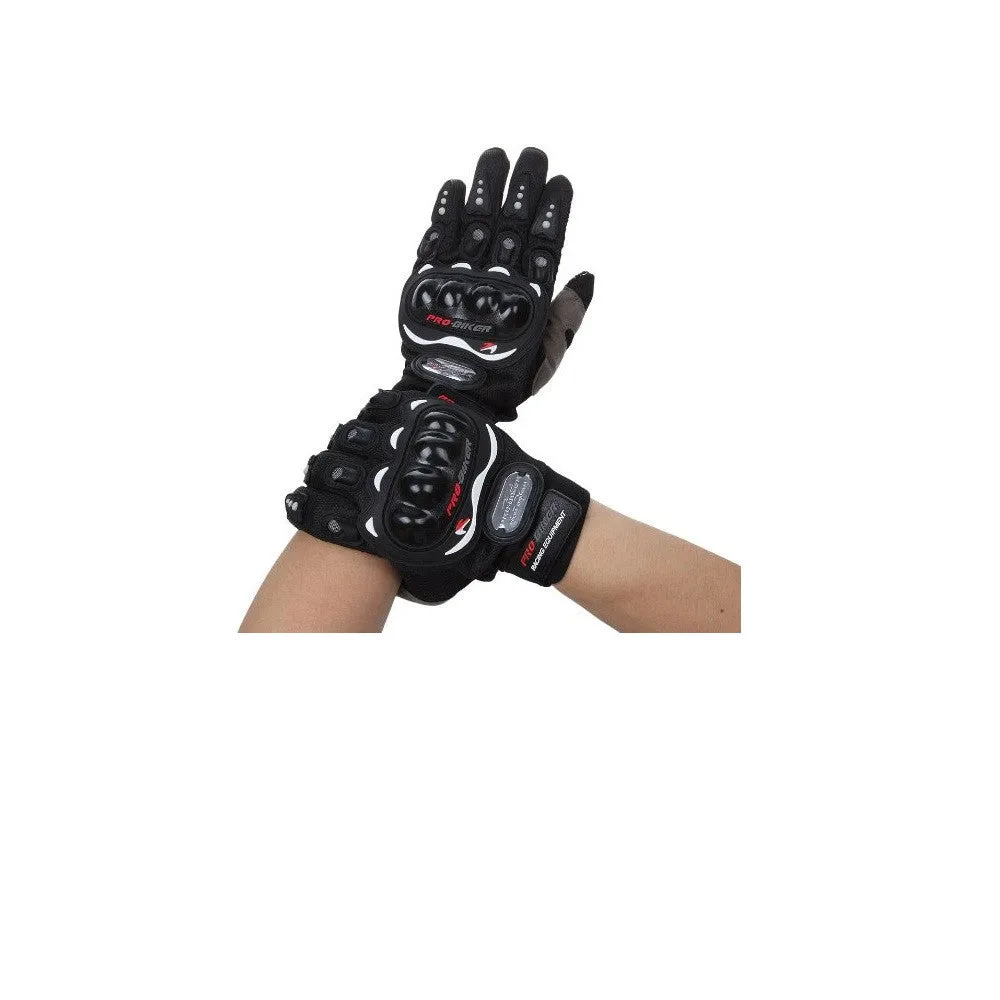 Biker Motorcycle Riding &Touring Hand Gloves Full Finger (Black)