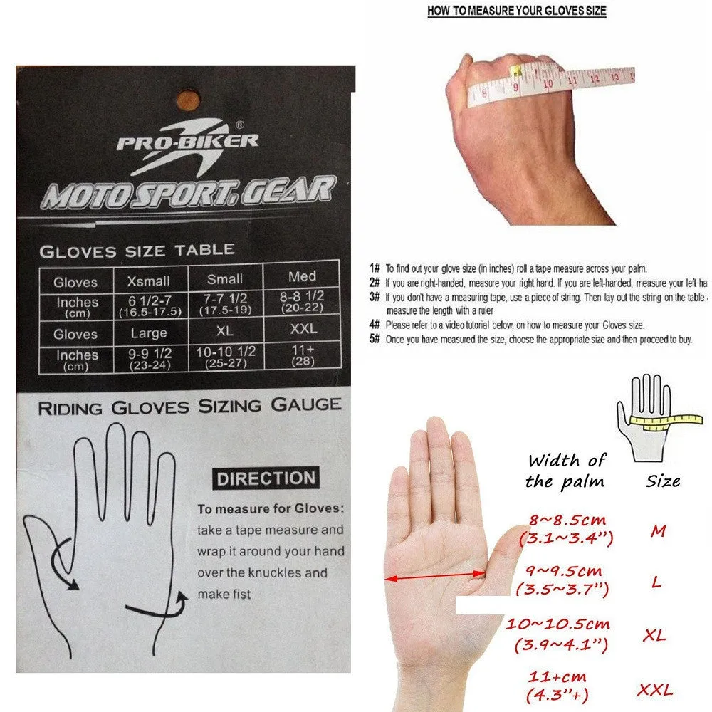 Biker Motorcycle Riding &Touring Hand Gloves Full Finger (Black)