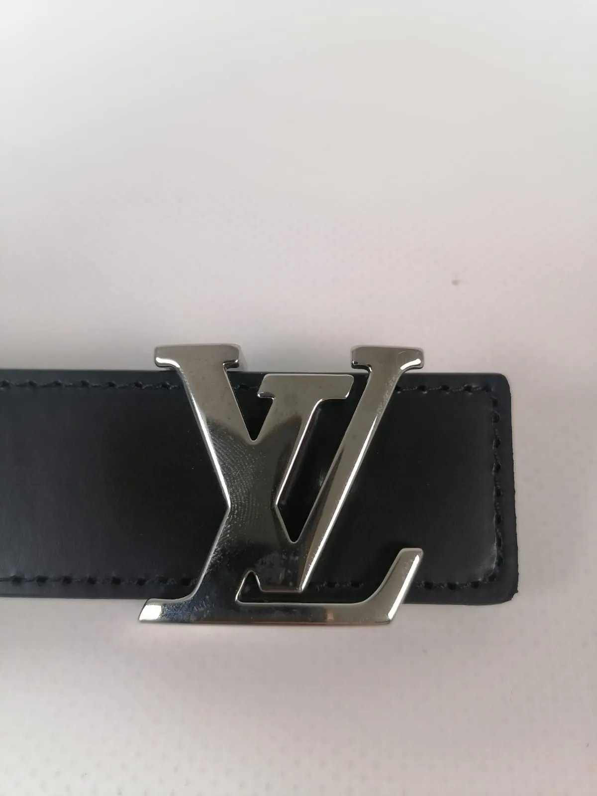 Black and White Damier LV Initiales Reversible Belt