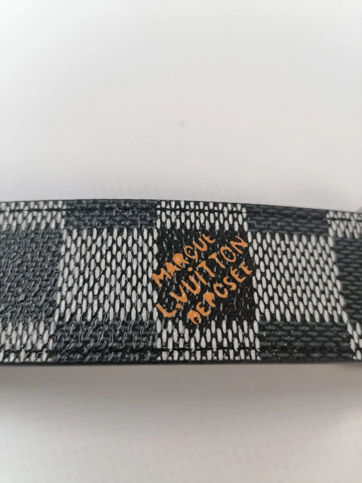 Black and White Damier LV Initiales Reversible Belt