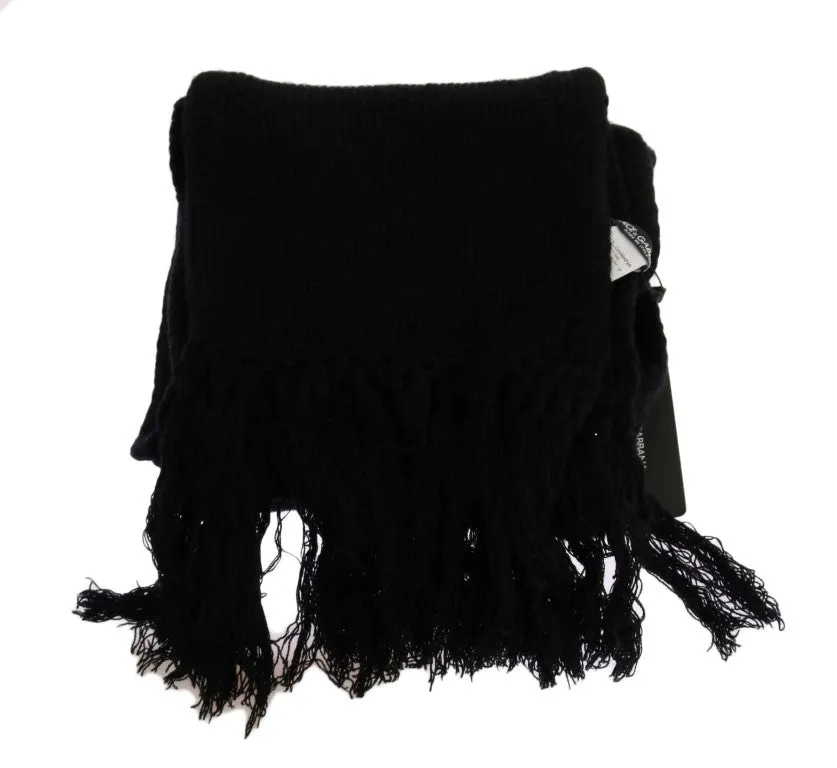 Black Cashmere Knitted Scarf