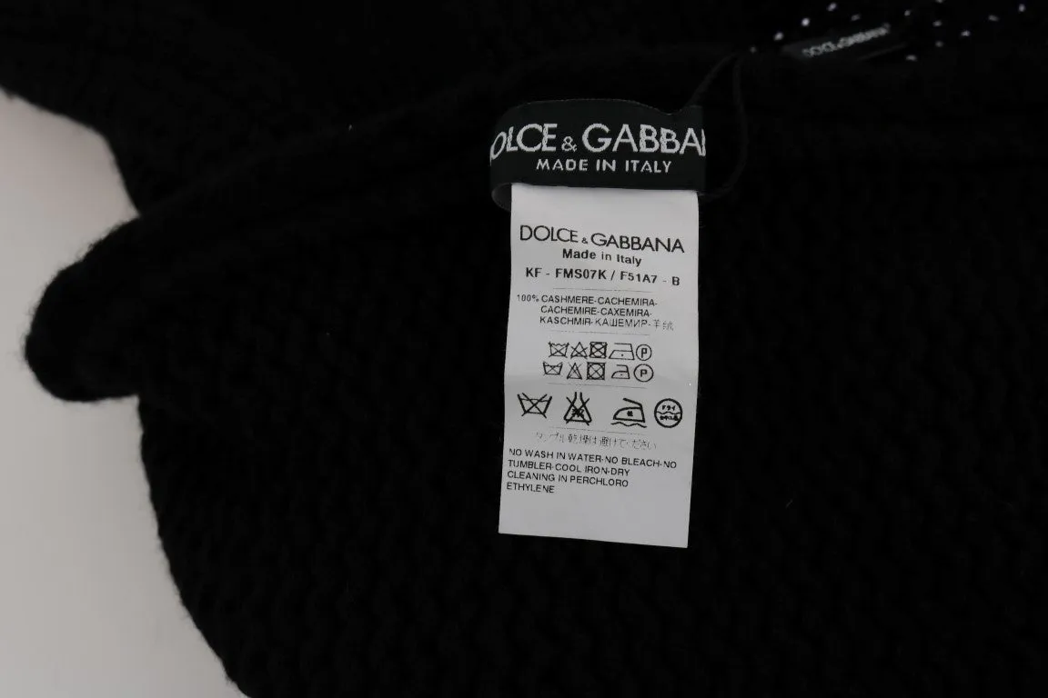 Black Cashmere Knitted Scarf