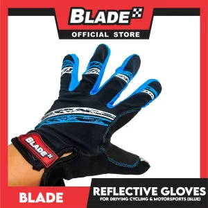 Blade Motorcycle Gloves Full Finger Reflective Color Pair Large- For Bicycle, Motorcycle, Full Palm Protection & Extra Grip