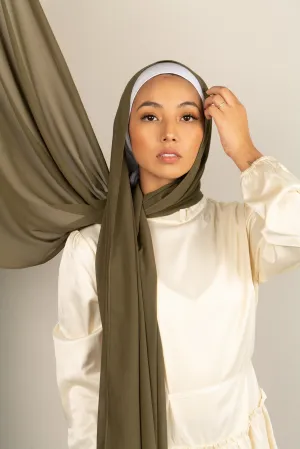 BLUSHING BASIL Georgette Chiffon Scarf