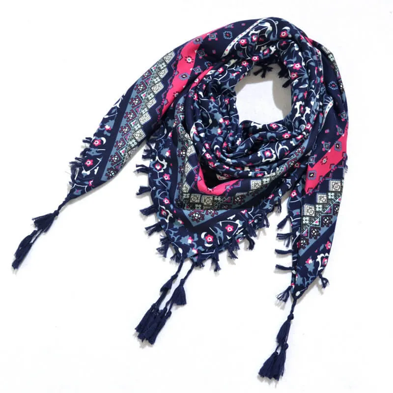 Bohemian Shawl Scarf Tribal Jacquard Fringed Ethnic Shawl Scarf For Women Blankets Shawl Ponchos Capes 115x115