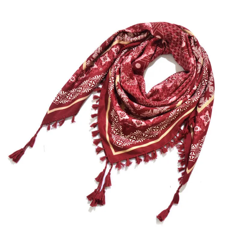 Bohemian Shawl Scarf Tribal Jacquard Fringed Ethnic Shawl Scarf For Women Blankets Shawl Ponchos Capes 115x115