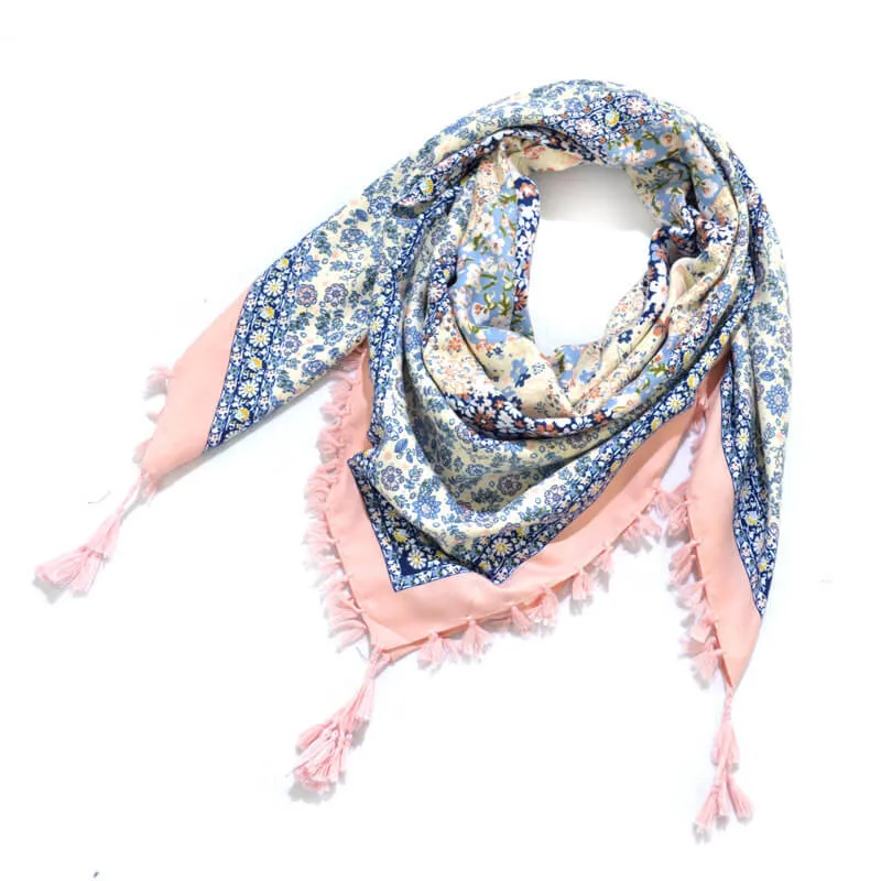 Bohemian Shawl Scarf Tribal Jacquard Fringed Ethnic Shawl Scarf For Women Blankets Shawl Ponchos Capes 115x115