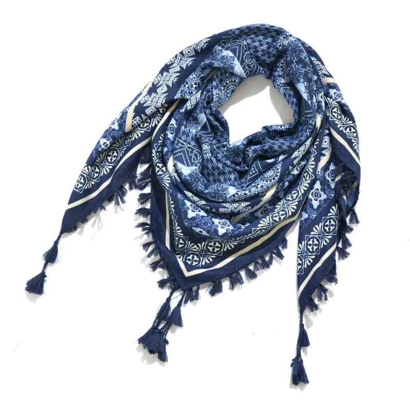 Bohemian Shawl Scarf Tribal Jacquard Fringed Ethnic Shawl Scarf For Women Blankets Shawl Ponchos Capes 115x115