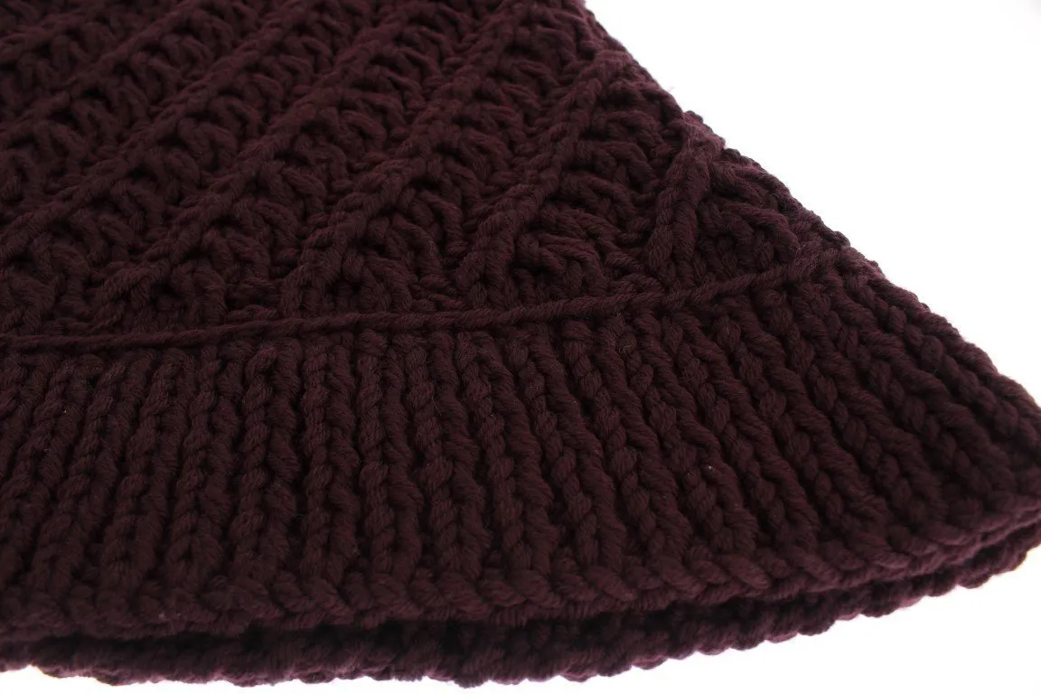 Bordeaux Wool Knitted Scarf