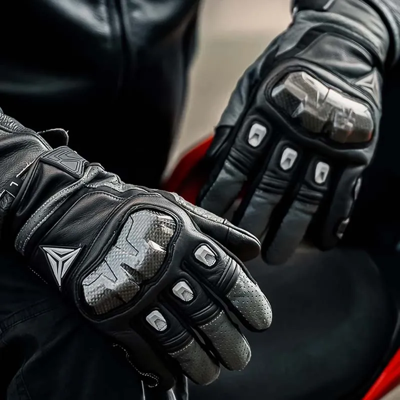 Breathable Sheepskin Leather Motorcycle Gloves