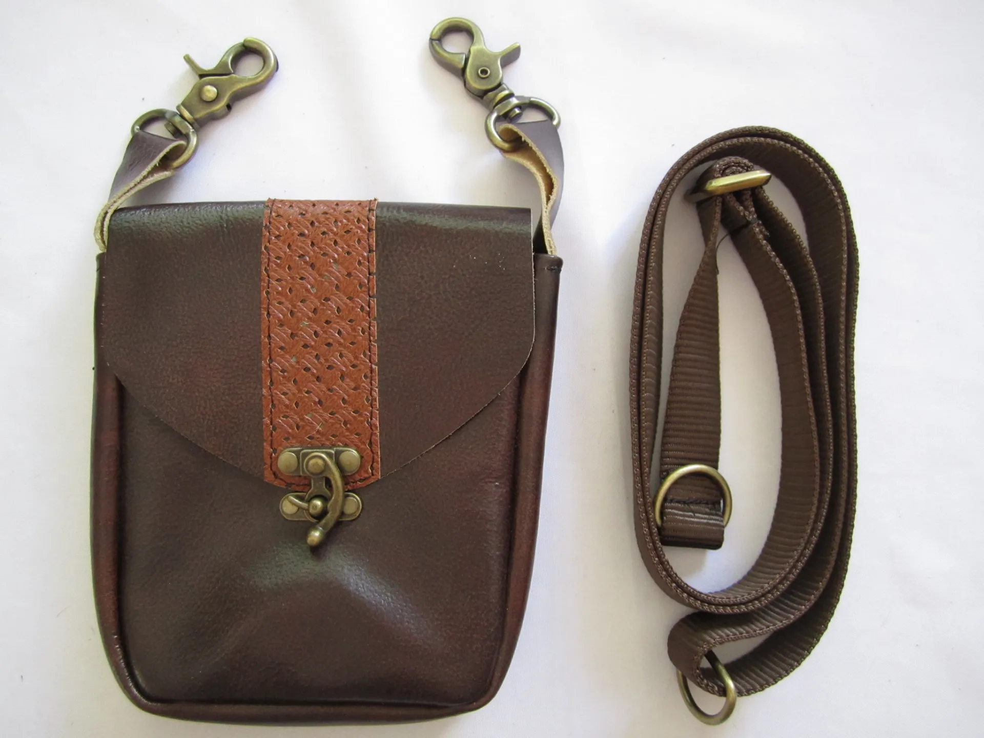 Brown Stripe Pouch