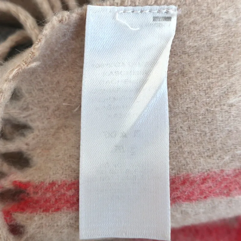 Burberry Classic Check Fringed Cashmere Scarf Archive Beige