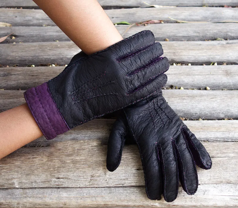 Camila - Peccary leather gloves - women
