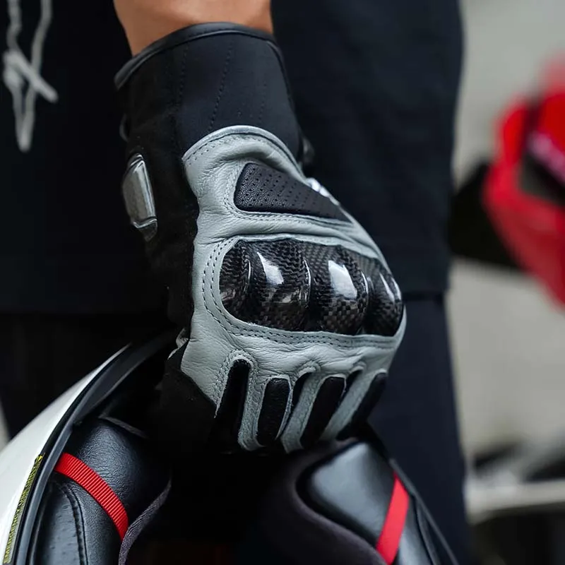 Carbon Leather Bike Gloves
