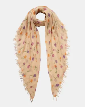 CASHMERE AND SILK SCARF IN CREAM