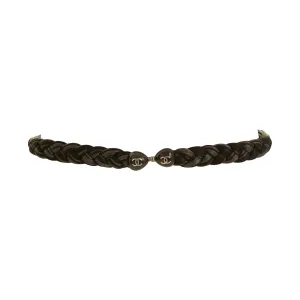 Chanel Black Braided Logo Belt
