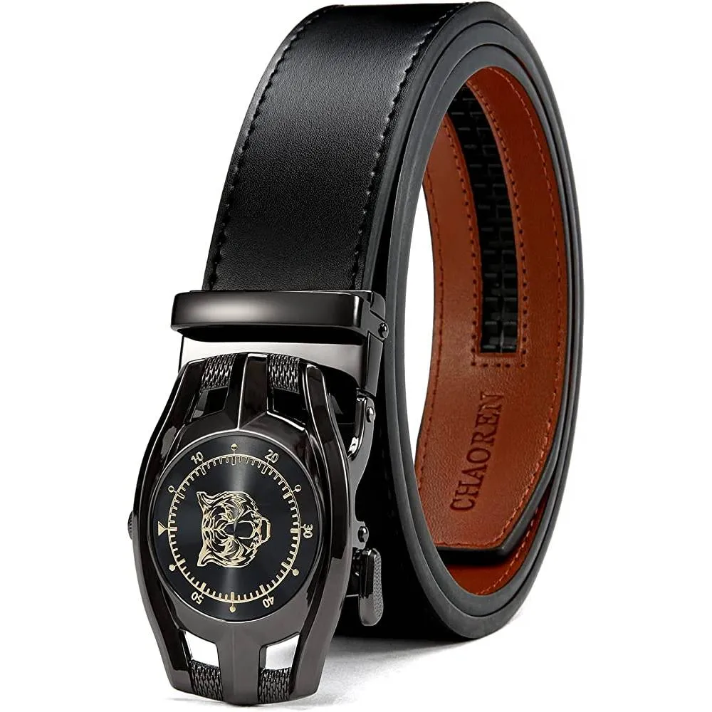 CHAOREN Ratchet Belt for men - Mens Belt Leather 1 3/8" for Casual Jeans - Micro Adjustable Belt Fit Everywhere | Multiple Colors