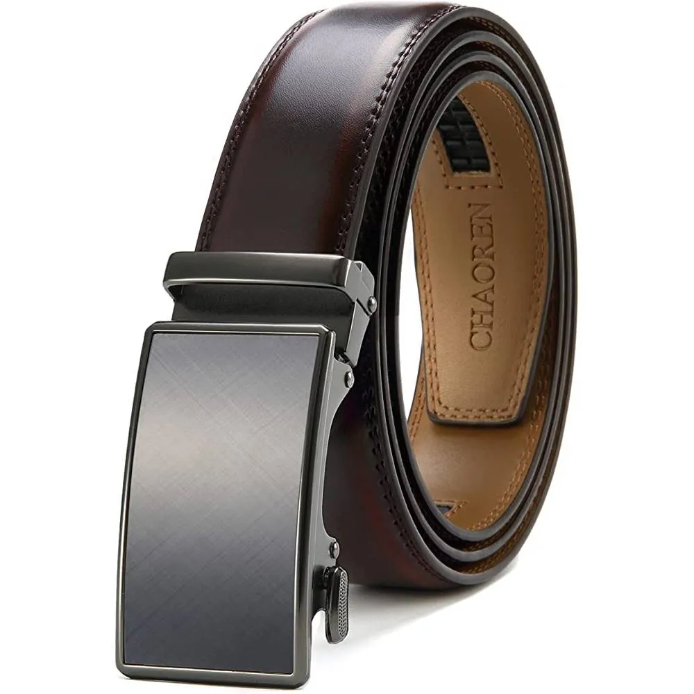 CHAOREN Ratchet Belt for men - Mens Belt Leather 1 3/8" for Casual Jeans - Micro Adjustable Belt Fit Everywhere | Multiple Colors
