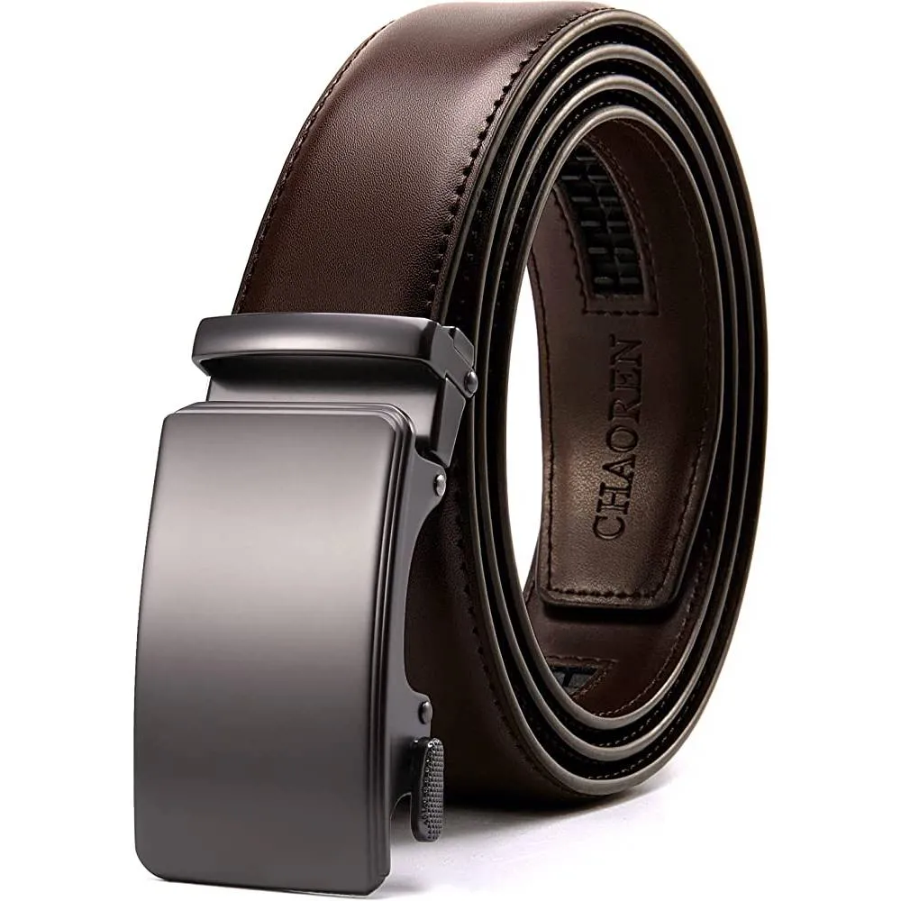 CHAOREN Ratchet Belt for men - Mens Belt Leather 1 3/8" for Casual Jeans - Micro Adjustable Belt Fit Everywhere | Multiple Colors