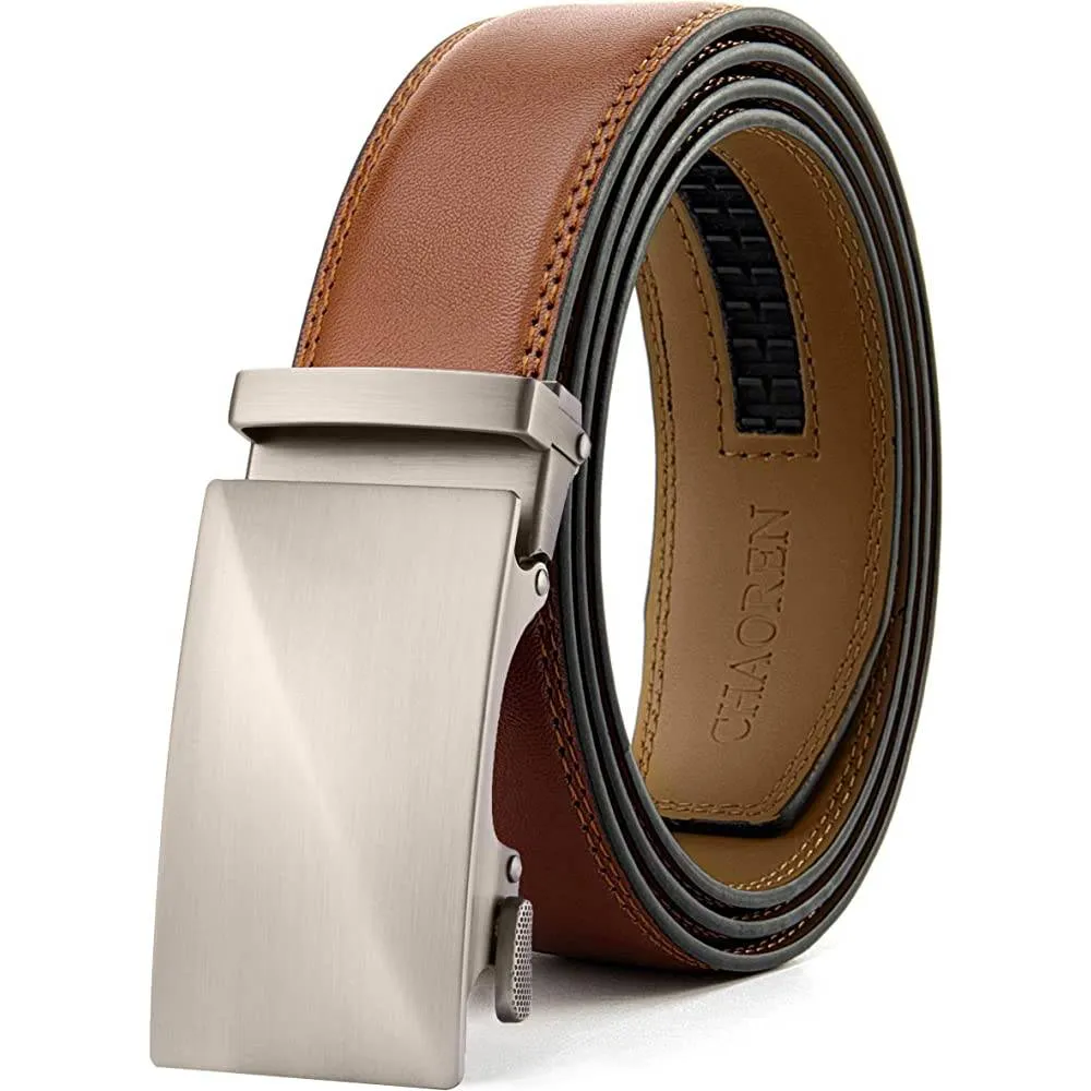 CHAOREN Ratchet Belt for men - Mens Belt Leather 1 3/8" for Casual Jeans - Micro Adjustable Belt Fit Everywhere | Multiple Colors