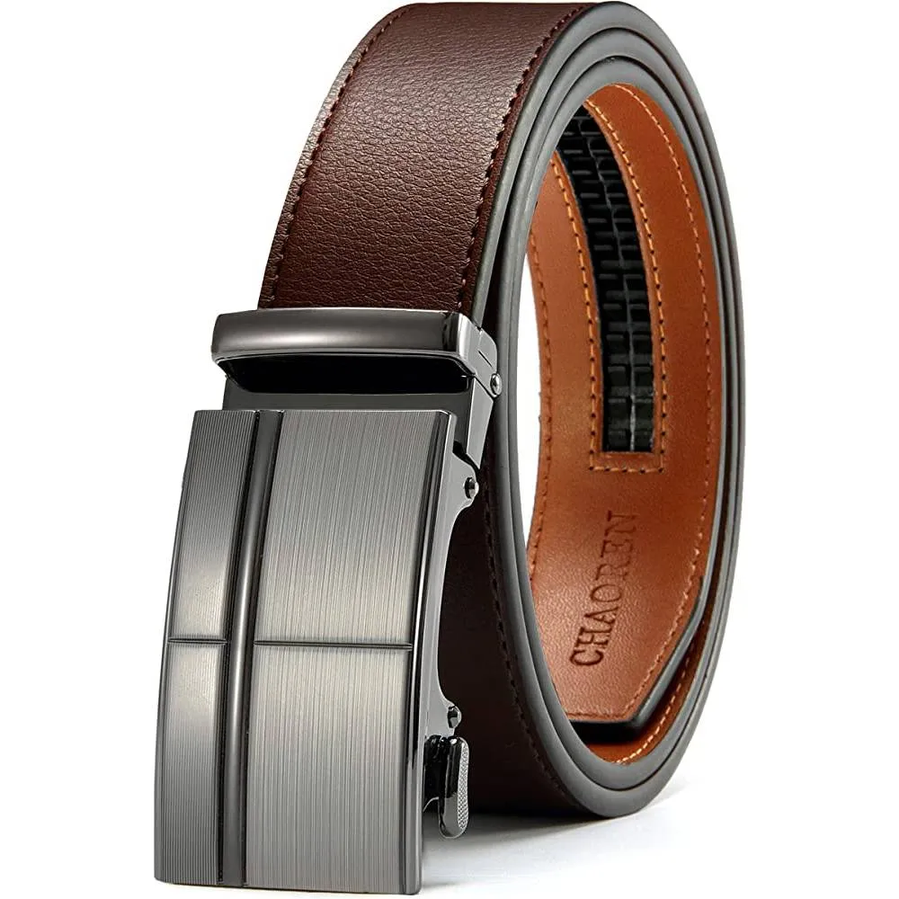 CHAOREN Ratchet Belt for men - Mens Belt Leather 1 3/8" for Casual Jeans - Micro Adjustable Belt Fit Everywhere | Multiple Colors