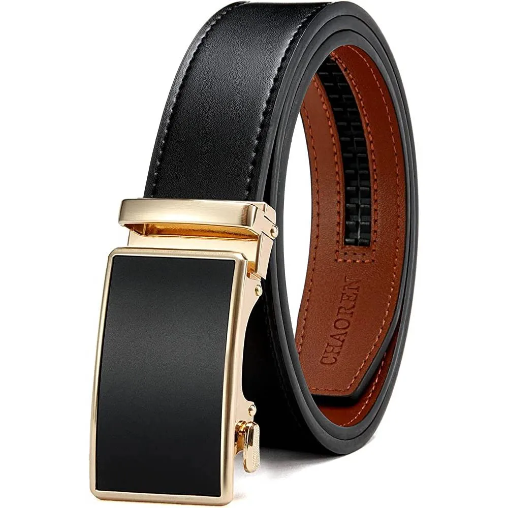 CHAOREN Ratchet Belt for men - Mens Belt Leather 1 3/8" for Casual Jeans - Micro Adjustable Belt Fit Everywhere | Multiple Colors