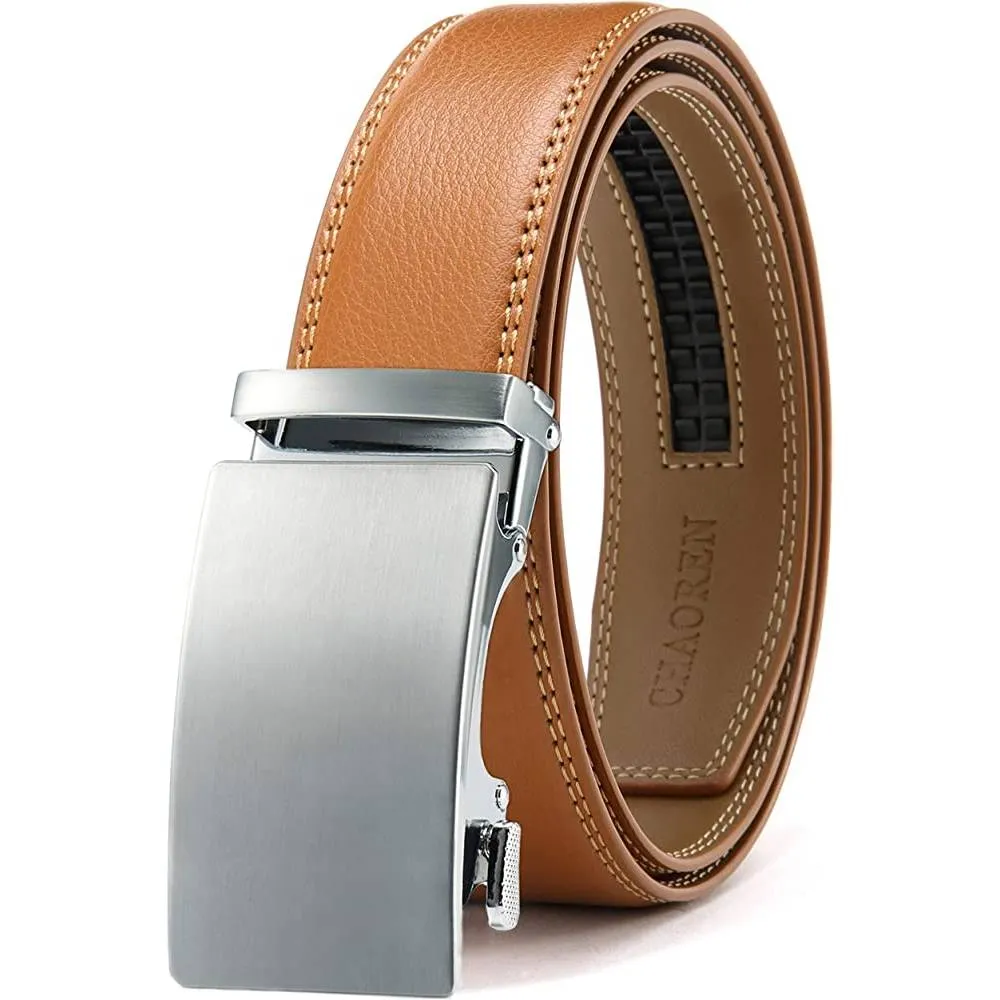 CHAOREN Ratchet Belt for men - Mens Belt Leather 1 3/8" for Casual Jeans - Micro Adjustable Belt Fit Everywhere | Multiple Colors