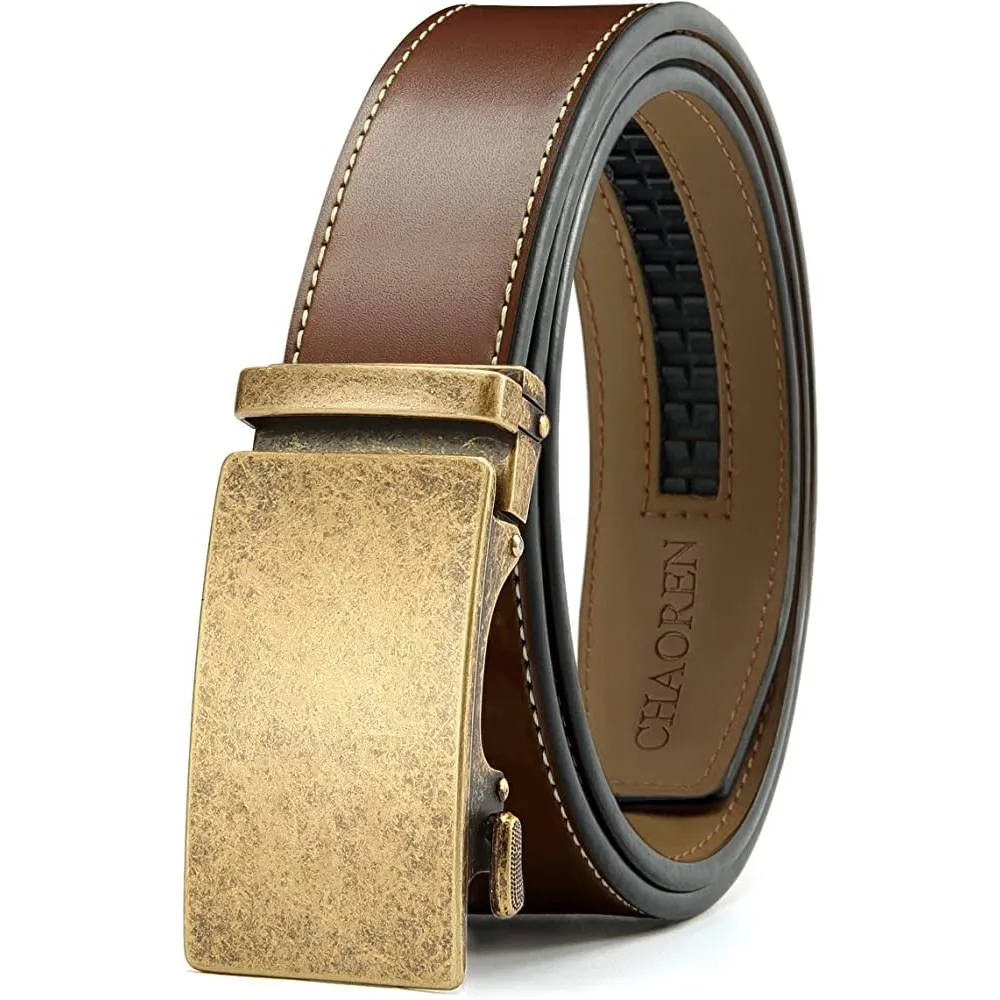 CHAOREN Ratchet Belt for men - Mens Belt Leather 1 3/8" for Casual Jeans - Micro Adjustable Belt Fit Everywhere | Multiple Colors