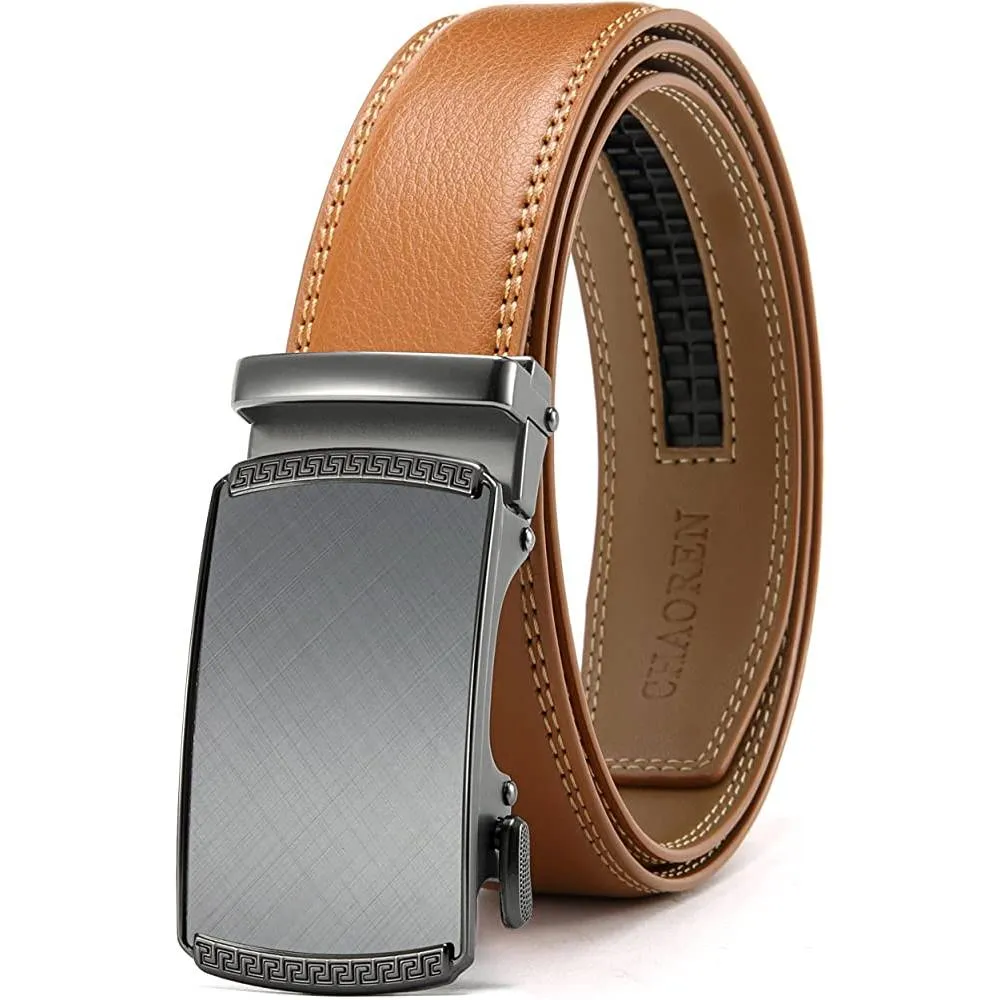 CHAOREN Ratchet Belt for men - Mens Belt Leather 1 3/8" for Casual Jeans - Micro Adjustable Belt Fit Everywhere | Multiple Colors