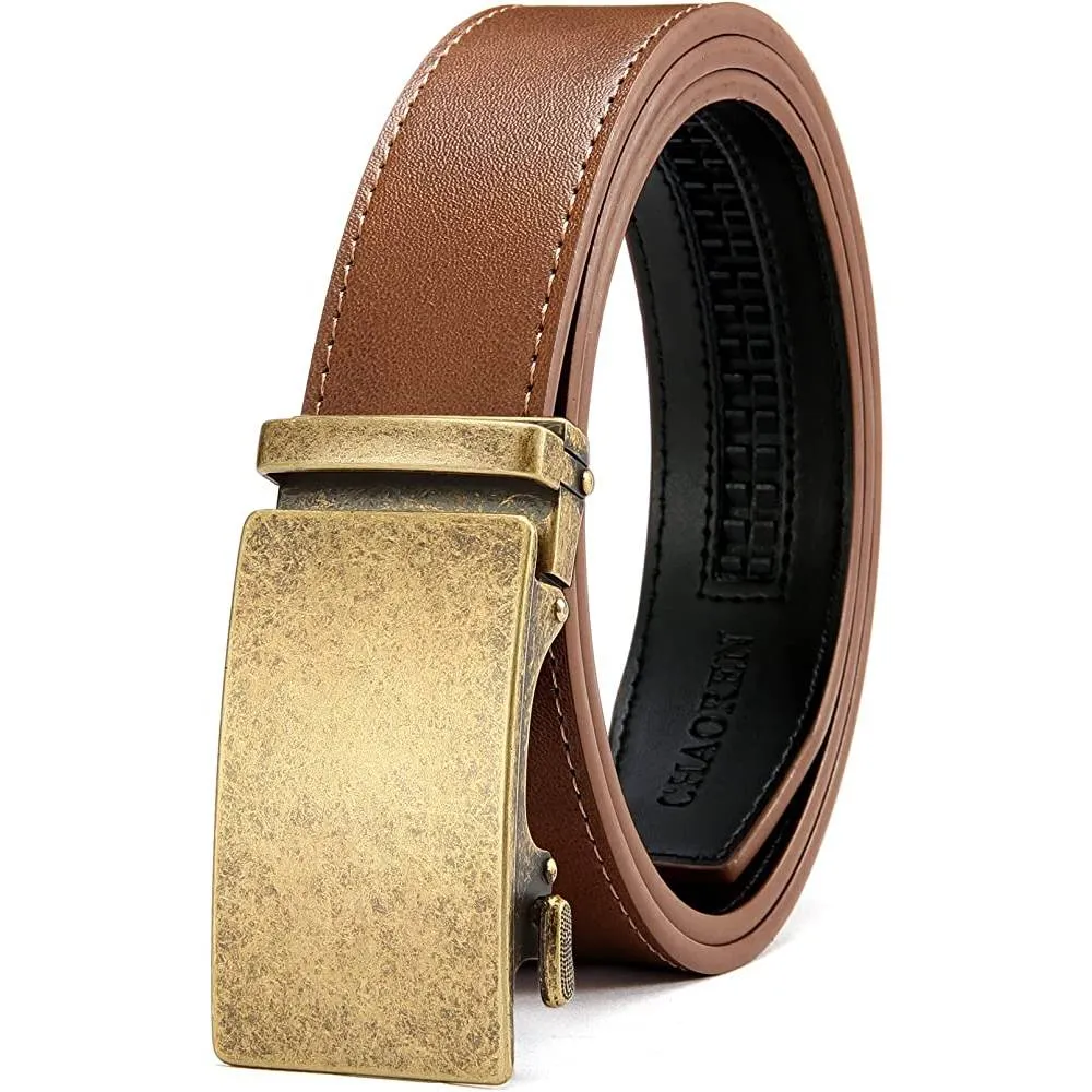CHAOREN Ratchet Belt for men - Mens Belt Leather 1 3/8" for Casual Jeans - Micro Adjustable Belt Fit Everywhere | Multiple Colors