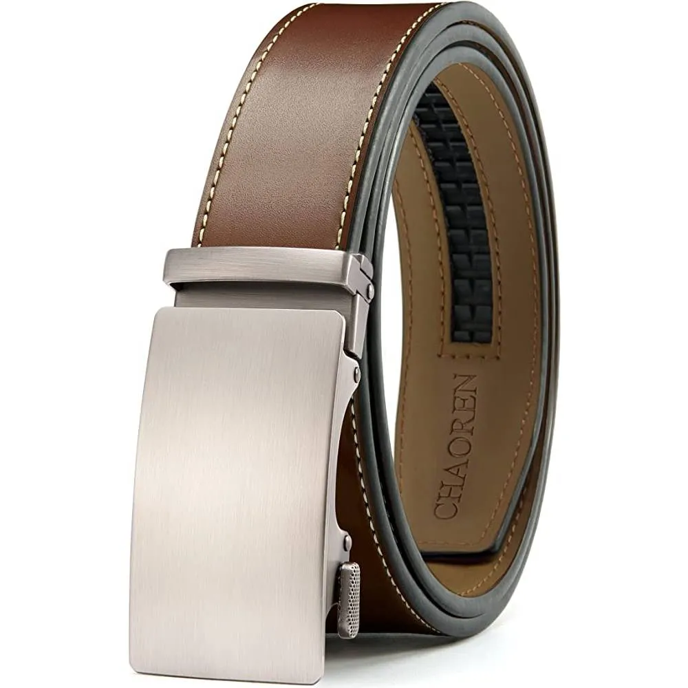 CHAOREN Ratchet Belt for men - Mens Belt Leather 1 3/8" for Casual Jeans - Micro Adjustable Belt Fit Everywhere | Multiple Colors