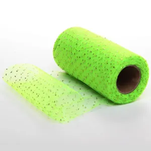 Citrus Green Neon Tulle with Gold Glitter
