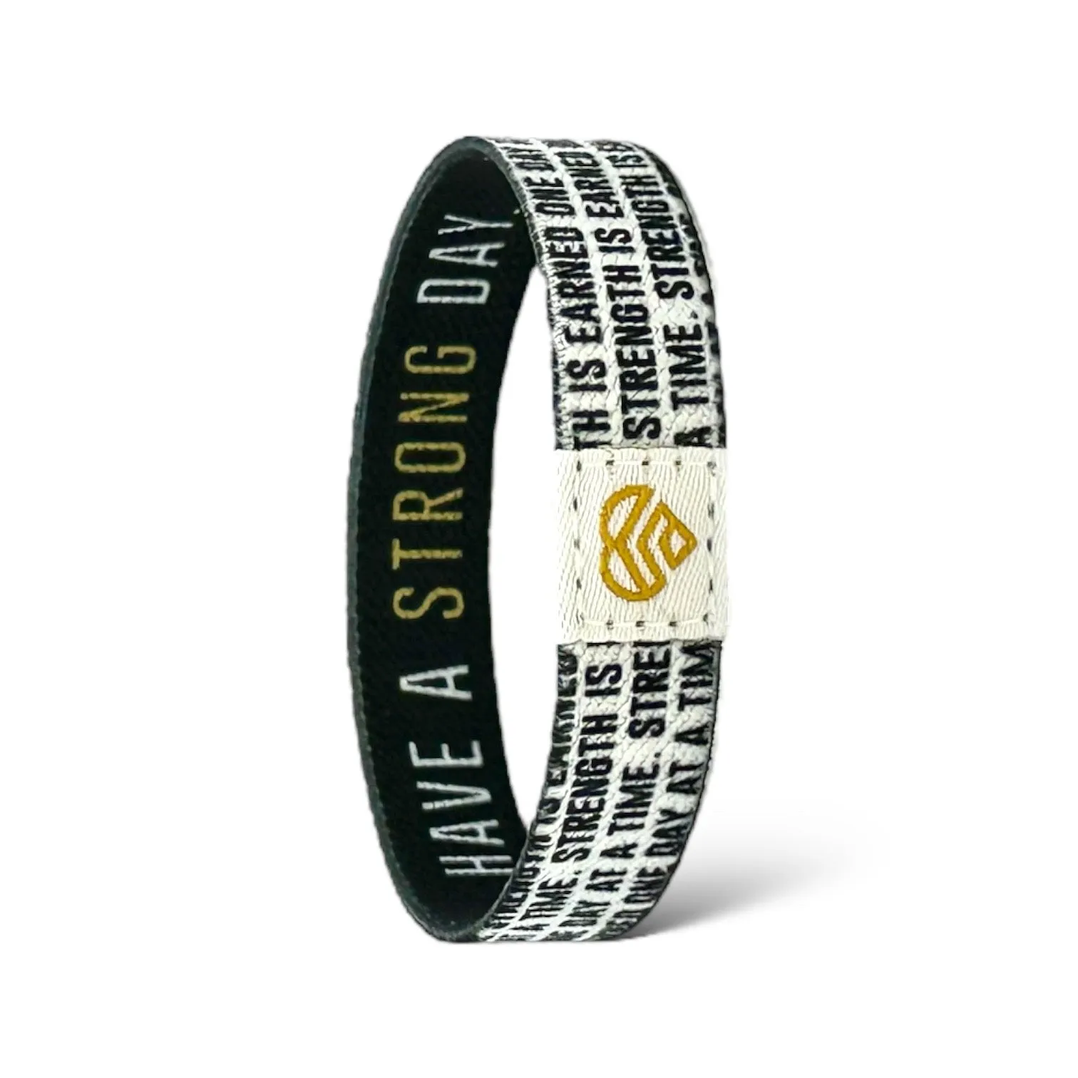 Classic "Strength is earned one day at a time." | Adult Reversible Wristband