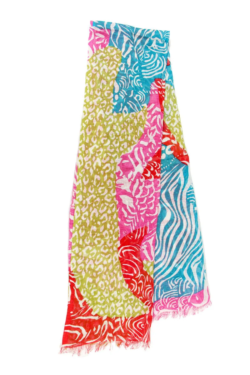 Colorful Mixed Print Scarf