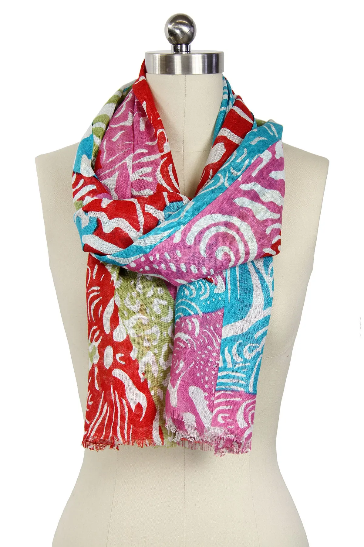 Colorful Mixed Print Scarf